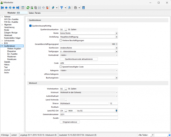 SelectLine Lohn - Umfangreiche Quellensteuer-Funktionen