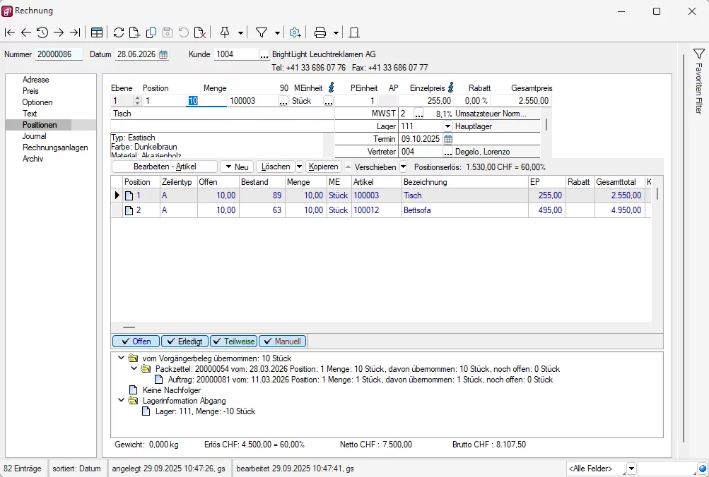 Beleg Screenshot